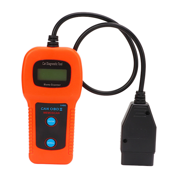 U480 Bil OBD2 Diagnostisk Scanner LCD Display 10‑12V DC Universal Motor Kodelæser Værktøj