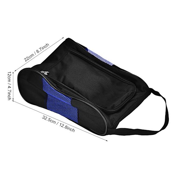 Andningsbar Golfskobag - Bärbar Förvaringsväska (Svart/Blå)