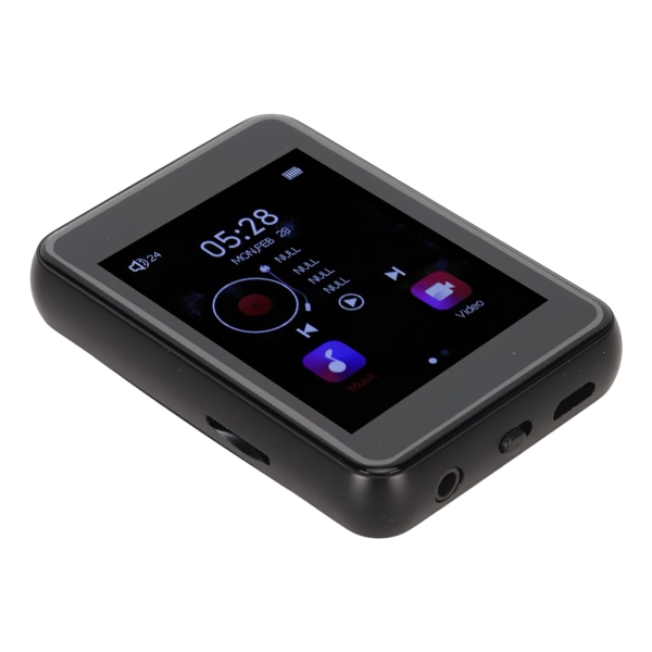 TIMH MP3-spiller 2,4-tommers full berøringsskjerm Tapsfri lyd Bluetooth 5.0 FM-radioopptaker Innebygd høyttaler MP4 MP5-musikkspiller