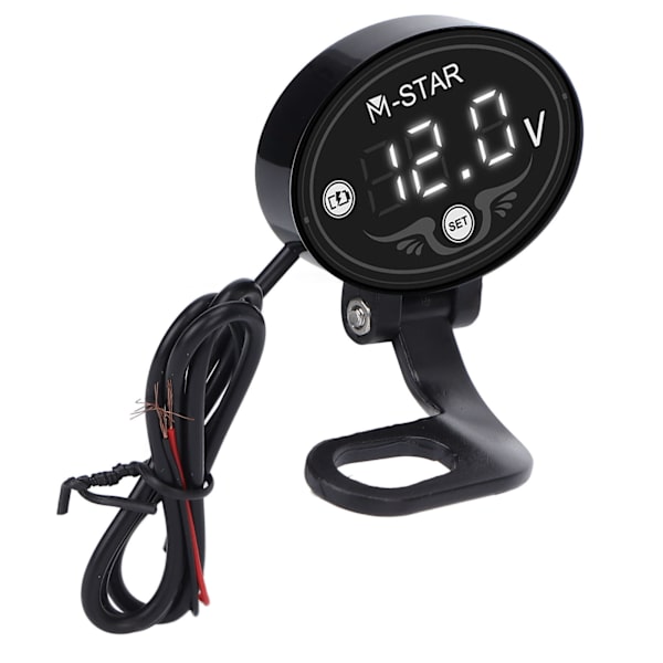 Motorcykel LED Voltmeter Digital 9‑24V Smart Vandtæt ABS-batterimonitor med høj præcision for sikker kørsel