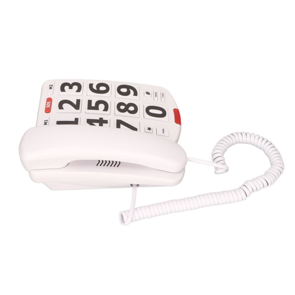 Stor knapptelefon Stor justerbar volym Sista nummer Återuppringning med sladd fast telefon för äldre ++