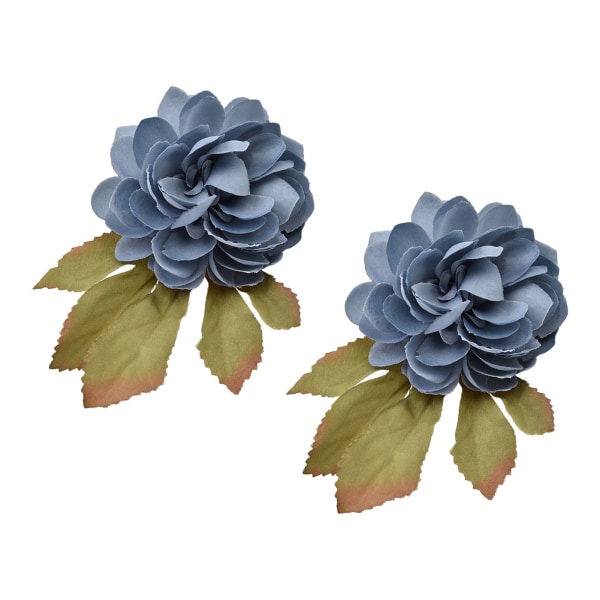 2st emulerande servettring träbordsbord blå enkel blomma servettring för hemhotell festLittle vacker blomma /