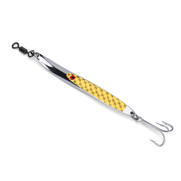 Uistimet Sekvenssit Metalli Bass Hard Spoon Bait Jig Lure Teko-koukku (Keltainen 84g)