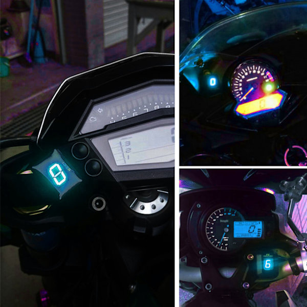 Växellägesindikator för motorcykel, 6-växlad digital växelspakssensor för Honda