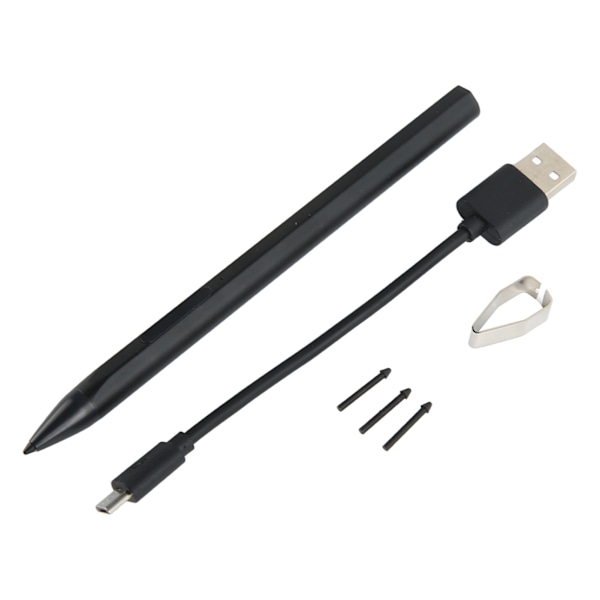 Tablet Stylus Penn for Microsoft Pro7 6 5 4 3 X for Laptop for Book for Studio for 3 Go med 3 utskiftbare nibber Stylus Penn Svart
