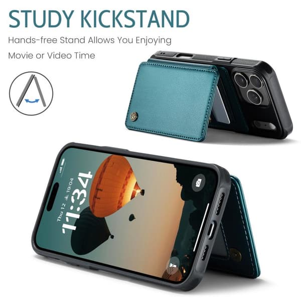 Kompatibel med iPhone 17 Pro Max Case with Card Holder & RFID Protection[BEMS] Grön