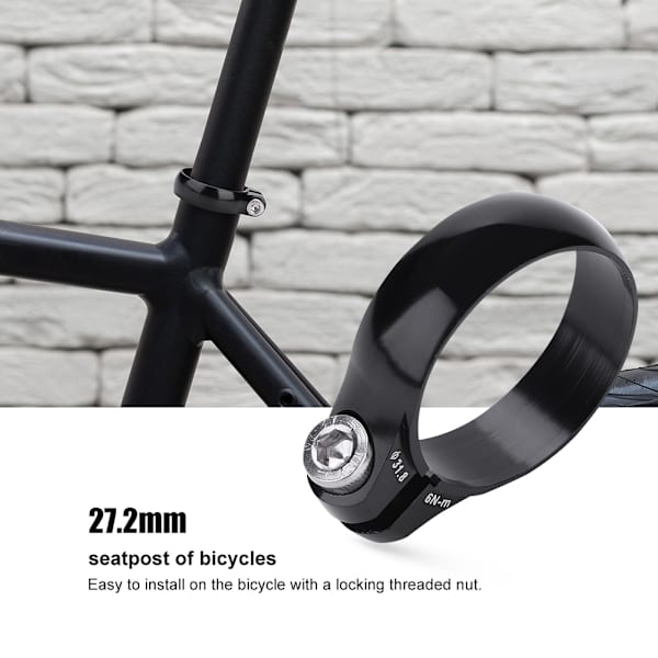 Cykel Sadelstolpsklämma 31,8 mm för 27,2 Sadelstolpe Superlätt (Svart)