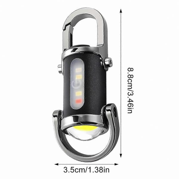 Erittäin kirkas 1200LM LED-avaimenperävalaisin, ladattava taskulamppu kaksoisvalolla ja virtapankilla Black