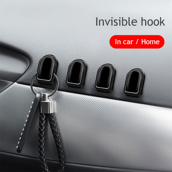 4 st. Bilbaksäte Mount Hook Dolda Bilinredning Hook Adhesive Hook Holders