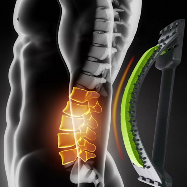 Ryggmassagebräda Justerbar nivå Lumbar Back Cracker Bårbräda Spine Deck 4 Level Green and Black