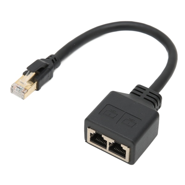 TIMH RJ45 Ethernet Adapter Kabelforlænger 1 til 2 Port Excellent Connection Transmission Splitter Adapter til hjemmekontor