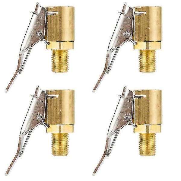 4 stk bilgjenge dekk luftchuck messing åpne ender dekkventiler luftpumpeklemmer