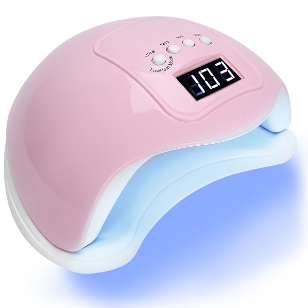 48W Intelligent Timing LED UV Gel Neglelak Tørrelampe Husholdnings Neglehærdende Maskine Pink