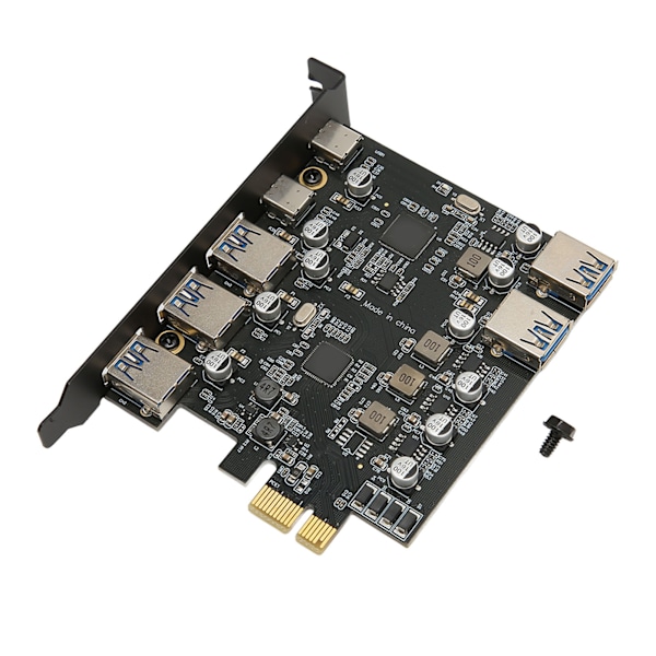 PCI E till USB expansionskort 7 portar 5Gbps USB PCI Express-kort med 2 bakre USB 3.0-portar för Windows Xp för OS X för Linux