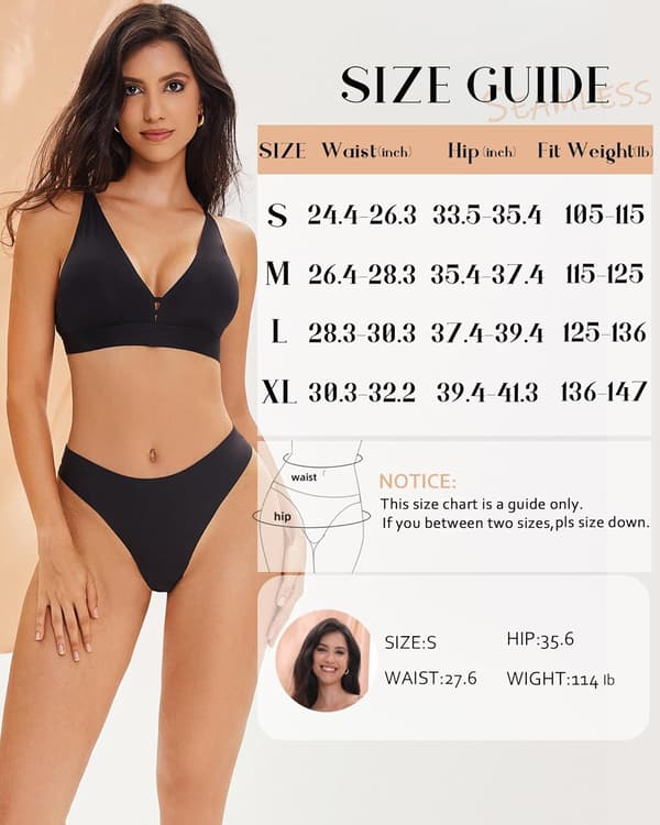 Dame Sømløse truser 6 stk. usynlige truser Pustende usynlige hule sexy undertøy[BEMS] Large