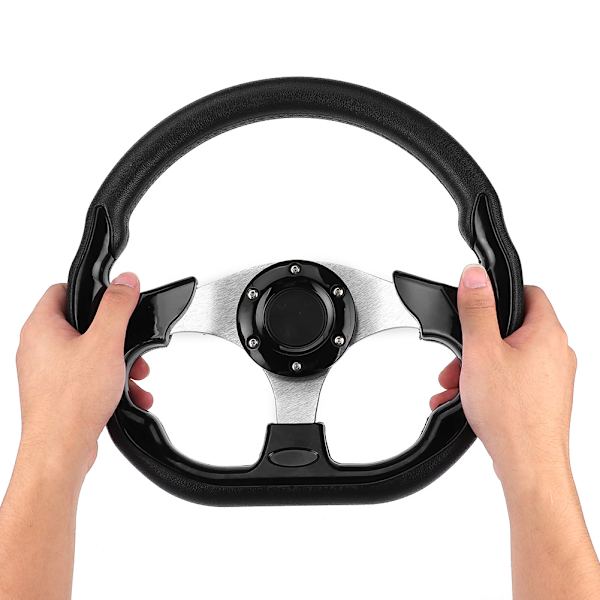 320mm/12,5 tommer Racing Car Drifting Rattet med Hornknap Glans Sort Farve Universal