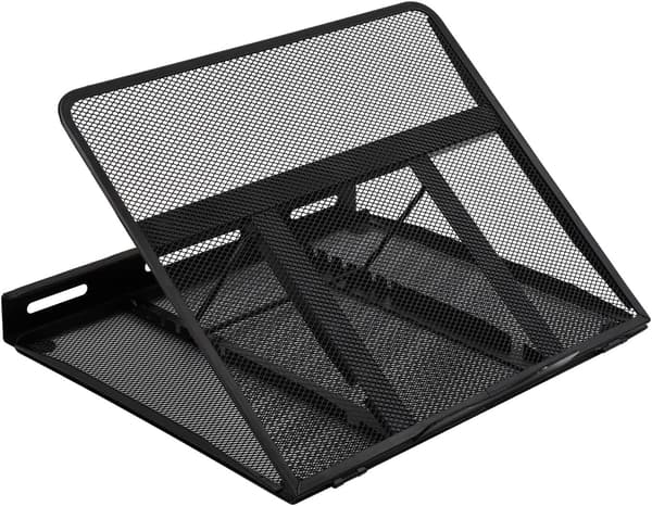 Basics Ergonomisk Justerbar Ventileret Laptopstander til Laptops op til 17,3 tommer, 33 x 28,7 x 18,5 cm, Sort