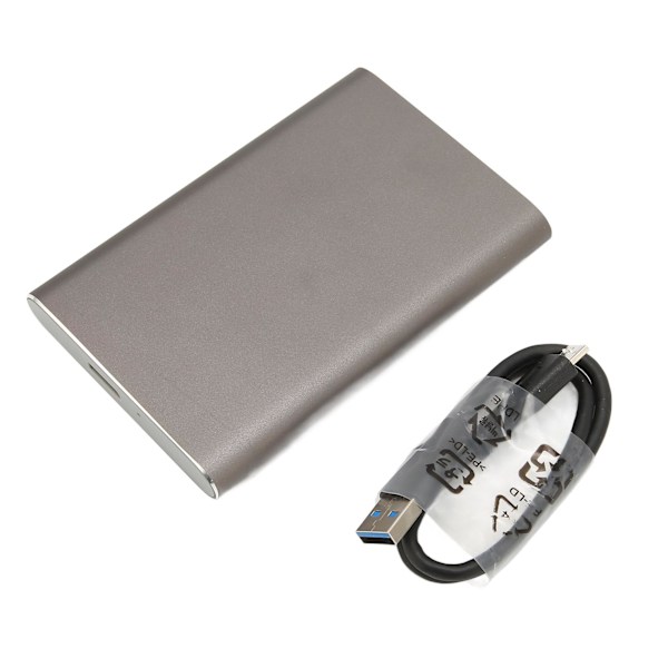 Ekstern harddisk med høy hastighet USB3.0 Ultra tynn CNC-bearbeiding Bærbar ekstern HDD for datamaskiner TV-er mobiltelefoner Grå sølv 500 GB