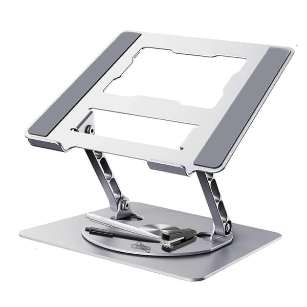Laptopstativ til skrivebord Ergonomisk foldbart computerstativ Justerbar højde til samarbejde Nem opbevaring Apple Sølv Apple Silver