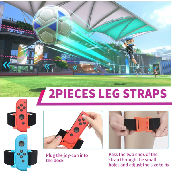 Switch Sports Accessories Set 2023 för Nintendo Switch Sportspel 20-i-1: Golfklubbor, tennisracketar, svärdsgrepp, handledsremmar och benremmar 20 piece set