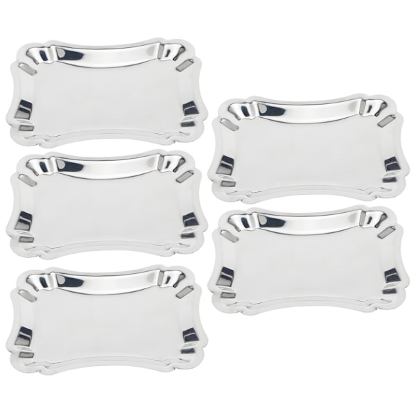 Elegant Servettallrik i Rostfritt Stål med Spetskant - 5-pack