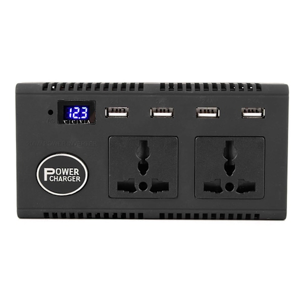 Bilströmväxelriktare DC 12V 24V till AC 220V Laddare 200W med röstsändning