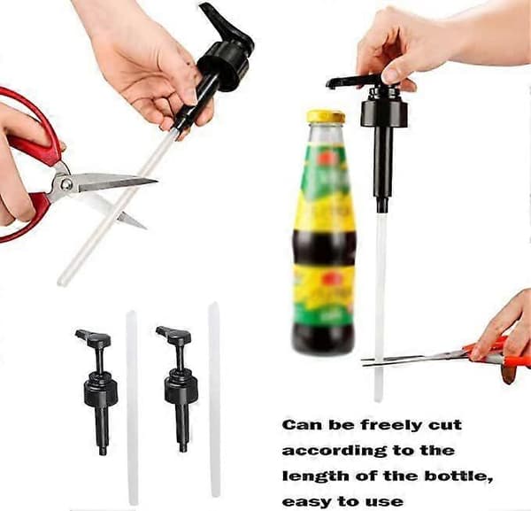 Sirapsdispenserpump, sirapsflaskmunstycke, utbytespumplock, sirapsflaskmunstycke Kompatibel med juiceflaskdispenserpump, svart ostronsås, kaffesirap