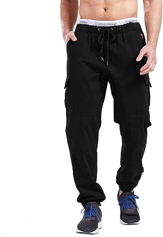 【BEMS】Men's Jogging Pants Cargo Pants Training Pants with Elastic Waist Plus