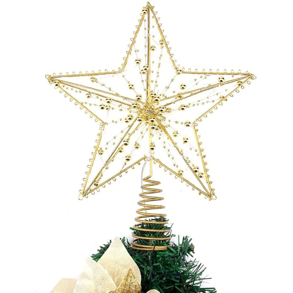 Juletre Topper Stjerne med LED String Light Glitter Juletre Topper Stjerne Lampe til Jul Hjem Dekorasjon/
