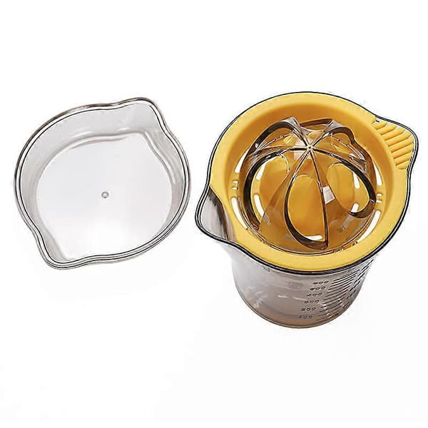 1 st citronpress manuell citruspress med mätkopp 600 ml och lock citronpress juicepress limepress barverktyg A