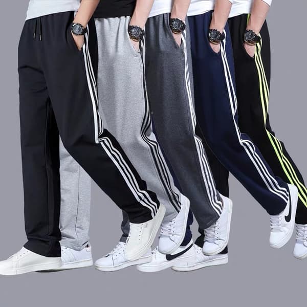 Herre joggingbukser i casual model, løs pasform, plus size, lige ben, sorte Black L