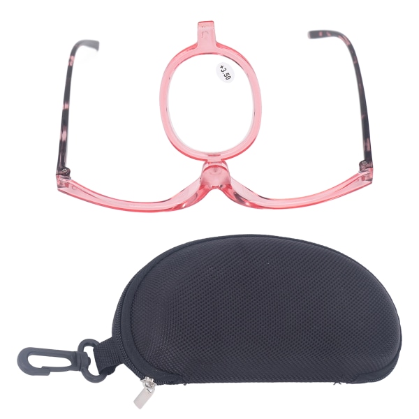 Forstørrelsesglas Makeup-briller Vip ned Ridsefast linse Folde kosmetiske læsebriller til kvinder +3,50 ++/