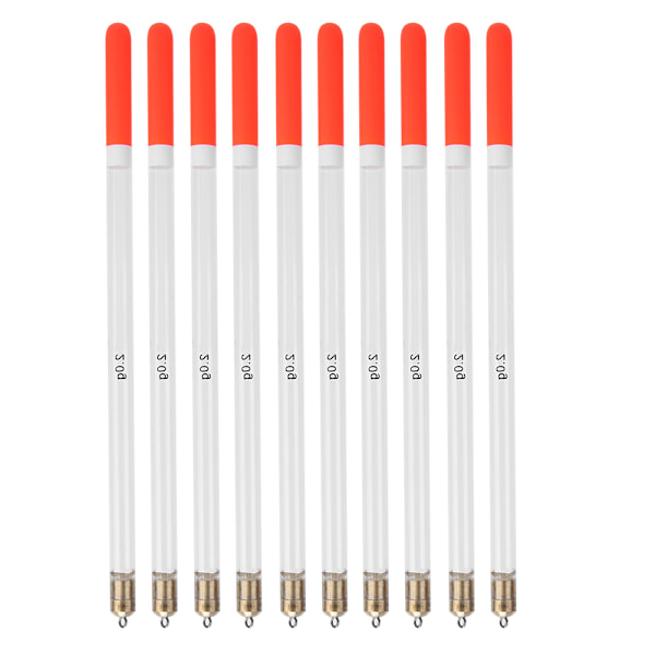 10 stk Holdbare Plastik Fiske Flydere Bobber Stick Tube Multifunktionelle Fiskefoder Agner Tilbehørssæt (2,0 transparent)