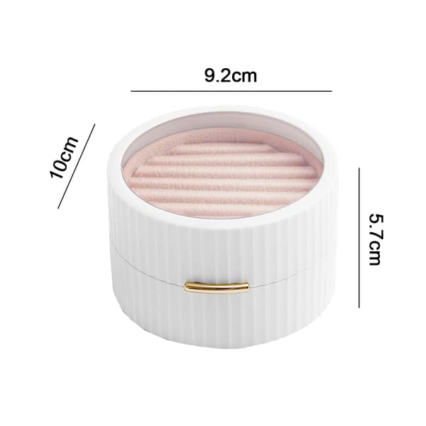 【BEMS】Portable Macaron Jewelry Box Accessory Storage Box - White