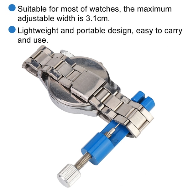 Metallurband Watch Armband Justerare Verktyg Länkstift Remover Reparation Urmakare (blå)/