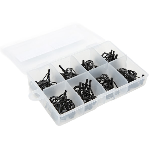 80 stk Fiske Stang Del Spiss Topper Guider Ring Kit Set i Keramikk og Rustfritt Stål