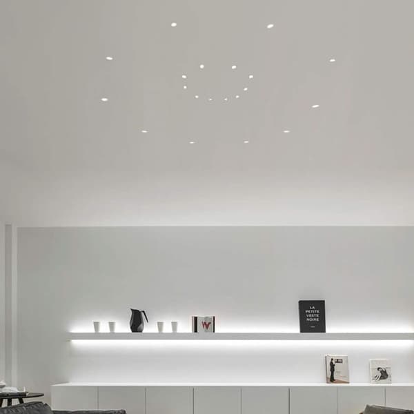 Sett med 6 mini innfelte LED-spotter - 3W - 3.8cm - Varmhvit