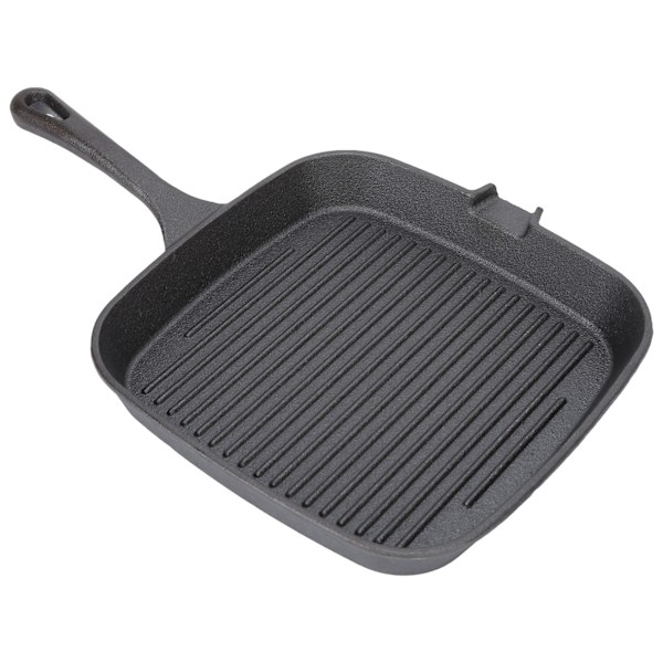 Tarttumaton Grill-pannu Lämpöä Kestävällä Kahvalla - Nopea Lämpöjohtavuus Rautajuova - Täydellinen Pihvien Paistamiseen Kotikäyttöön (22cm)