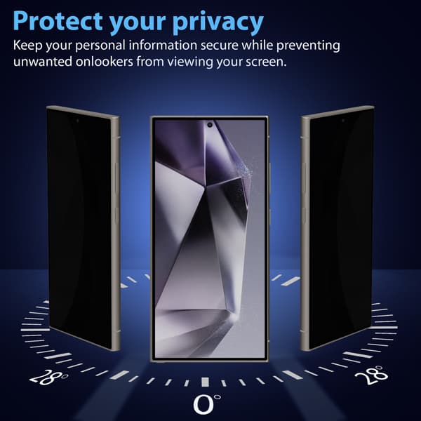 【BEMS】2-Pack Compatible with Samsung S24 Ultra Privacy Screen Protector - Tempered Glass 9H - Super Quality 3D