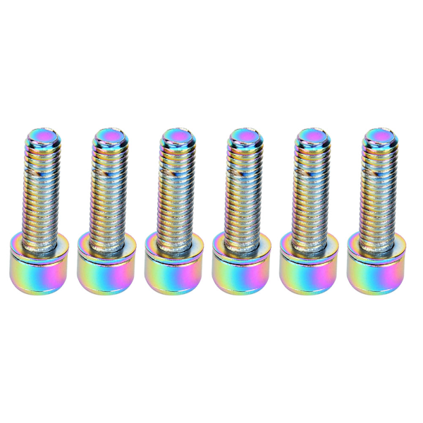 6 stk M5x25mm Titanlegerings Sykkelflaskeholder Lagringsstativ Bolt Sykkeltilbehør (farger)