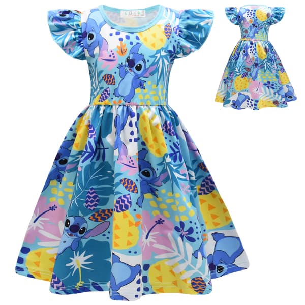Lilo ja Stitch -mekko lepattavilla hihoilla [BEMS] 140