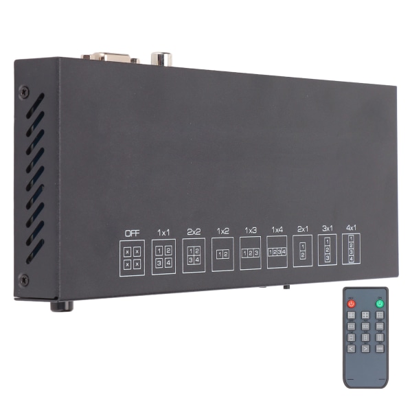4 Port HD Multimedia Interface Video Splicer 4K Ved 30Hz 300MHz 1x4 LED Video Wall Controller til Conference 100‑240VUS Plug ++