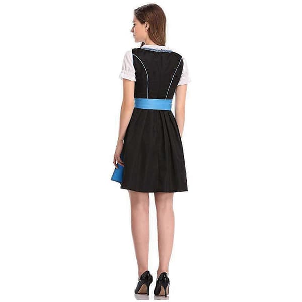 Kvinders tyske dirndl-kjole, traditionelle kostumer til Oktoberfest-karnevalen Blue L