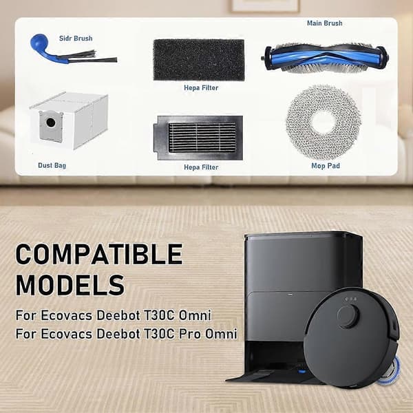 Reservedel til Ecovacs Deebot T30C Omni/T30C Pro Omni støvsuger