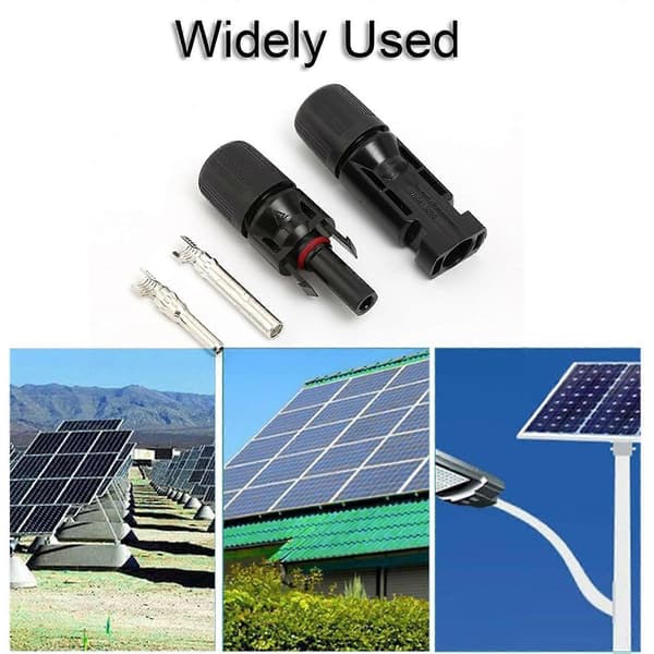 Solcelleforbindelse, MC4-stik, PV-stik, solcelleforbindelse, han/hun solpanelkabelstik, vandtæt forsegling, kompatibel med solcellefotovoltaik