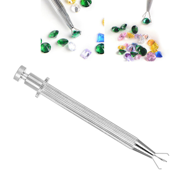 Smyckeshållare Upphämtningsverktyg Diamant Ädelstenar Tång Fångare Grabber med 4 Klor (lång)