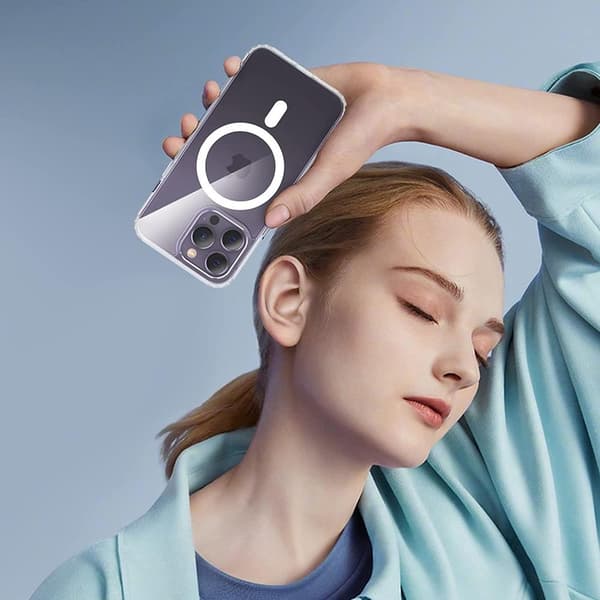 【BEMS】BOOM Kompatibel med iPhone 14 Pro Max Deksel Magsafe - Transparent Transparent 52