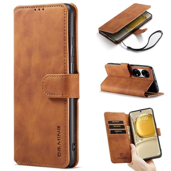 (Til Huawei P30 Pro) DG.MING Retro Læder Telefoncover med Kortplads blå