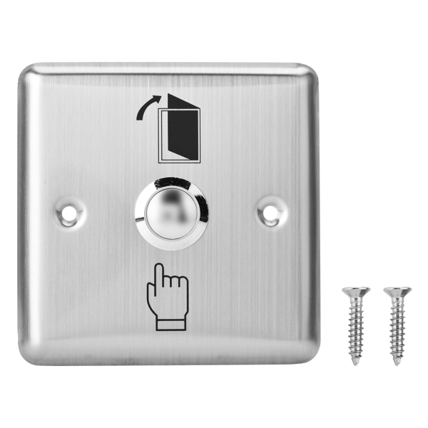 Dørkontakt i rustfrit stål Dørudgang Adgangstrykknapfrigørelsesknap til adgangskontrollås//+