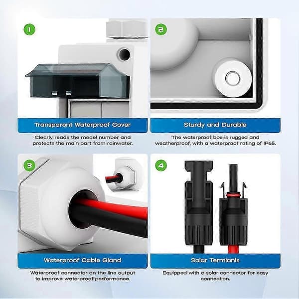 Solcellebryter, 32A DC 1000V bryterboks PV-bryter med IP65 vanntett hus - Perfet[BEMS] DC 1000V